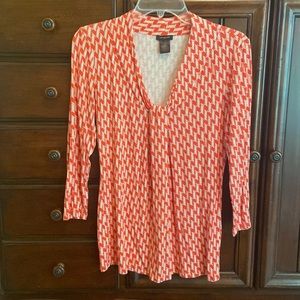 Ann Taylor orange and white top